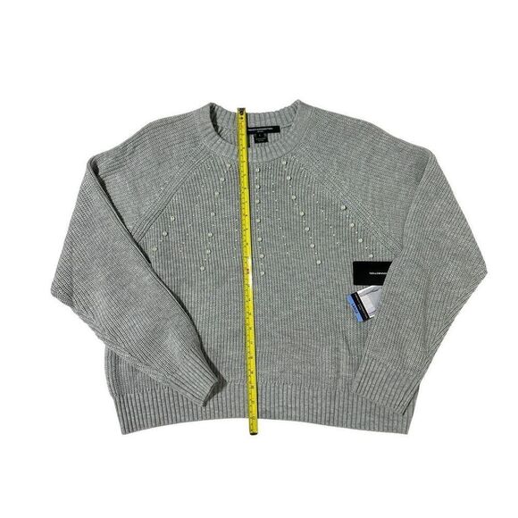 French Connection Women's Embellished Grey Sweater Size Large - Picture 8 of 15